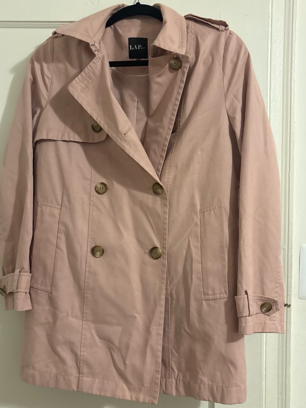 Women's Blush Trench Coat - Double-Breasted Classic